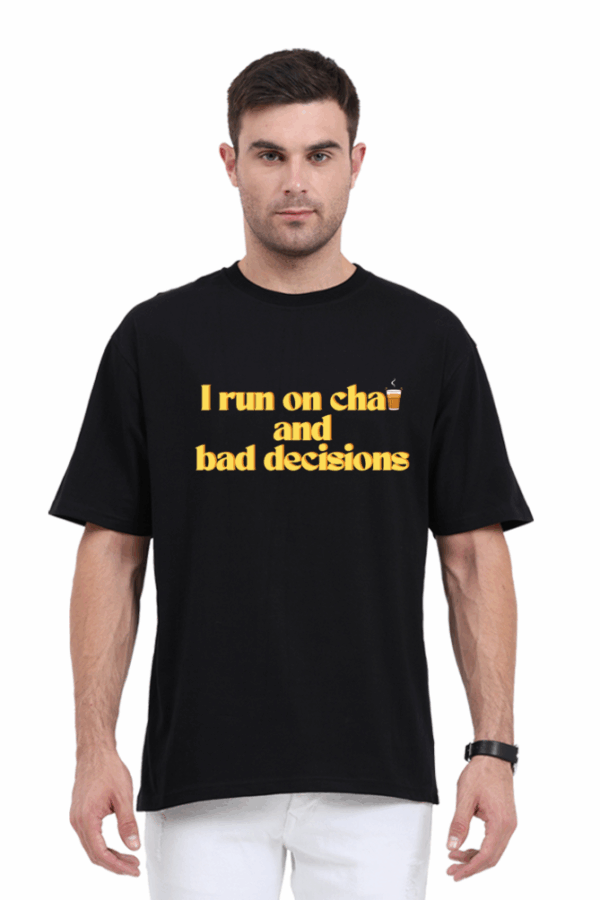 Unisex Oversized - I run on chai Printed T-Shirt