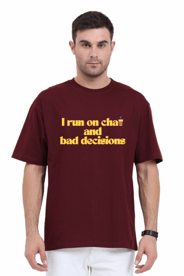 Unisex Oversized - I run on chai Printed T-Shirt