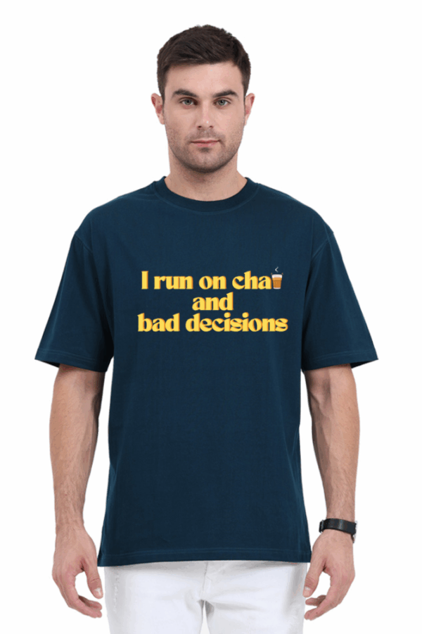Unisex Oversized - I run on chai Printed T-Shirt